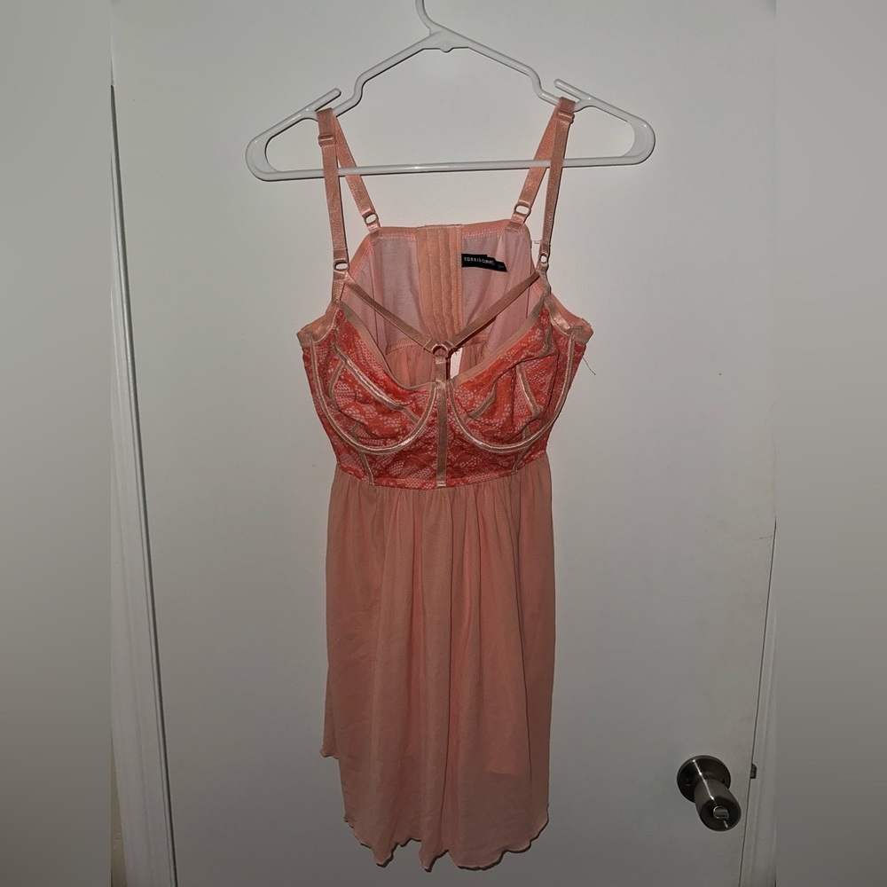 Torrid Size 2 Peach Strappy Babydoll Chemise